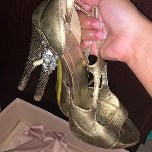 Versace gold studded heels